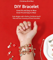 Bracelet en métal perlé fait main pour Noël, bijoux DIY, jouet amusant, boîte surprise, cadeaux d'unboxing, cadeaux de fête, perles Kawaii, fêtes de fin d'année