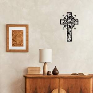 Croci da <span class=keywords><strong>Parete</strong></span> Cristiane per Arredamento Casa - Croce in Metallo Premium, Elegante Decorazione Spirituale da <span class=keywords><strong>Parete</strong></span> con Design Senza Tempo - Benedetta - Product Image 6