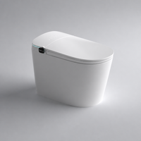 CE CUPU WC intelligent en céramique allongé à poser au sol avec télécommande, fonction lavage féminin, évacuation en S et siège chauffant