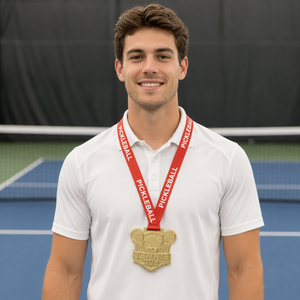 Médaille personnalisée de pickleball et de tennis, plaquée or, en alliage de zinc, en forme de bouclier, récompense de tournoi sportif, souvenir de finisseur, OEM - Product Image 5