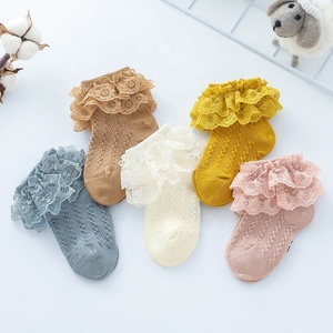 Vente en Gros de Chaussettes en Dentelle de Couleur Unie à Volants pour Bébés Enfants Princesse Chaussettes à Cheville à Volants pour Filles - Product Image 6