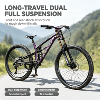 Vélo de montagne à suspension intégrale en alliage d'aluminium de haute qualité avec freins à disque pour les trajets en ville et l'utilisation tout-terrain
