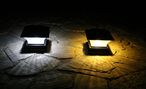 Năng Lượng Mặt Trời Power LED Trụ Cột Đèn Ngoài Trời Vườn Hàng Rào Vuông Đèn Yard Bài Cap Đèn Cột Head <span class=keywords><strong>Lamp</strong></span> Đen/Vàng Kết Thúc - Product Image 6