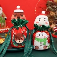 Nouveaux sacs cadeaux ronds en velours pour enfants avec imprimé de dessins animés de Noël, marque Qiaoding, vente en gros en provenance de Chine