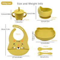 Ensemble repas pour enfants sans BPA, kit de sevrage pour nourrissons, vaisselle de qualité alimentaire, bol pour bébé, bavoirs imprimés, assiette à ventouse, cuillère et fourchette