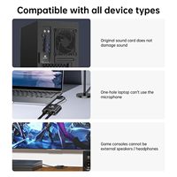 Adaptador de Cable de Audio USB C a Doble 3.5mm, Tarjeta de Sonido Externa, Cable Divisor para Auriculares y Micrófono para Teléfono, PC y Juegos