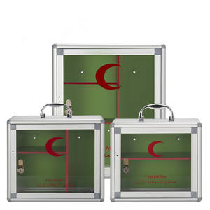 Botiquín de Primeros Auxilios de Aluminio Cuadrado para Montar en la Pared, Capacidad de 6-10L, Color Plateado, Diseño Minimalista, Portátil - Product Image 3