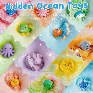 SEFUDUN Vente en gros de 12 bombes de bain moussantes magiques, luxueuses, naturelles, arc-en-ciel, pour enfants, avec des jouets surprise à l'intérieur - Product Image 5
