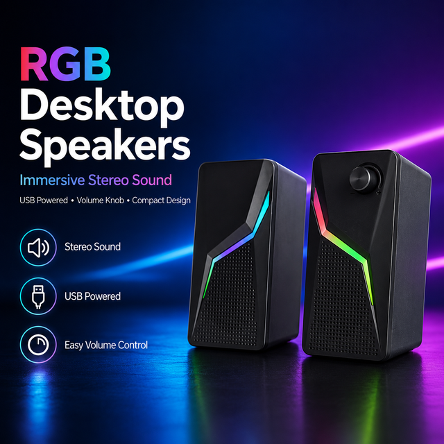 Affordable 2.0 Multimedia Computer Speakers for Gamers, Heavy Bass & 3.5mm AUX/USB Powered for PC & Laptop