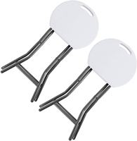 Tabouret pliant rond en plastique léger, portable, pour l'intérieur et l'extérieur