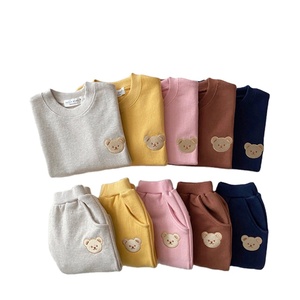 Ensemble de survêtement décontracté en coton pour bébé garçon, motif ours de dessin animé, deux pièces - Product Image 3