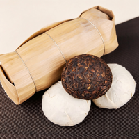 Pu'er Tuocha Premium Invecchiato 8 Anni 100g, Tè Pu Erh Shu Invecchiato di Menghai Avvolto in Bambù