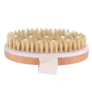 Dry body brush for beautiful skin bamboo wood frame boar bristles exfoliating brush soft SPA brush bath massager