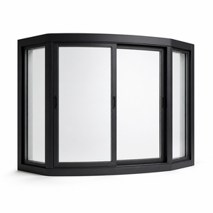 Fenêtre à <span class=keywords><strong>baie</strong></span> horizontale coulissante en aluminium blanc sur mesure, <span class=keywords><strong>double</strong></span> <span class=keywords><strong>vitrage</strong></span> à rupture de pont thermique pour projets de maisons jumelées - Product Image 1