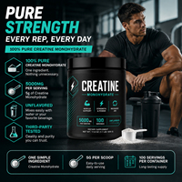 Creatina Monohidrato OEM, Suplemento Deportivo en Polvo, Natural, Sin Soya, Sin Azúcar, Certificado Orgánico, 10-19g de Proteína para Músculo
