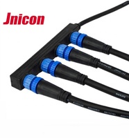 Conector eléctrico a prueba de agua, divisor de Cable de 2 pines Y 3 pines, fijación de tornillo resistente al agua, conector tipo F