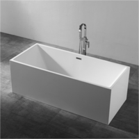 Baignoire autoportante de luxe en acrylique, design rectangulaire, écologique, pour usage extérieur (hôtels, appartements, hôpitaux)