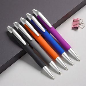 Stylo bille en aluminium à pression, finition douce au toucher, en plastique, pointe 1,0 mm, avec encre noire, vente en gros - Product Image 1