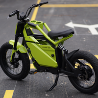 Vélo électrique tout-terrain 1500W avec suspension inversée au lithium, pneus larges, vitesse unique, léger, vitesse maximale >50 km/h