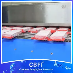 Freezer cepat jenis terowongan 800kg/jam untuk produk ikan dan Ctick kepiting
