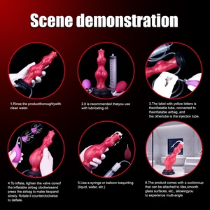 YOCY Inflatable Squirting Sex Toys Fantasy Cock Anal Plug Knot <b>Dildo</b> Inflating Knot Silicone <b>Dildo</b> for Women and Gay - Product Image 2