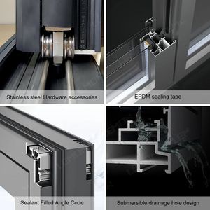 Fenêtre pliante <span class=keywords><strong>accordéon</strong></span> en aluminium et verre trempé pour grande cuisine, style européen, avec <span class=keywords><strong>baie</strong></span> large - Product Image 5