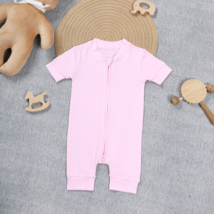 Quantité minimale de commande 1 pièces à manches courtes bébé vêtements de nuit barboteuse nouveau-né été sommeil Zippy infantile pyjamas 95% Bammbo 5% Spandex bébé Shorties - Product Image 6