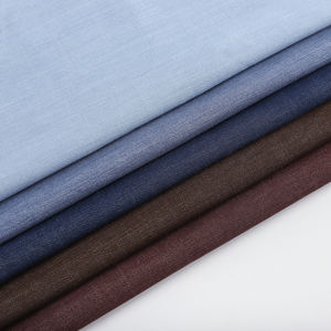 مخزون بالجملة نسيج البوليستر فسكوز نسيج التويل النيلي الدنيم الناعم مختلف الألوان البوليستر للقمصان أو السراويل - Product Image 3