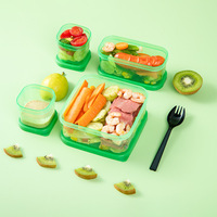 Boîte alimentaire en plastique PP, ensemble de 4 boîtes à lunch, mini boîte de conservation de la fraîcheur des aliments avec couvercle, accessoires de cuisine