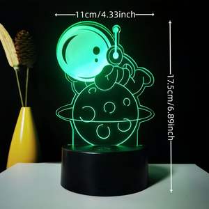 Recargable 3D Thinking Action Astronaut Night Light Touch Control Siete colores para escritorio adolescente - Product Image 6