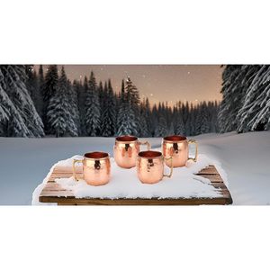 PARIJAT HANDICRAFT - Vaso de Cobre Macizo Hecho a Mano para Moscow Mule, Estilo Barril Martillado, para Cócteles y Fiestas - Product Image 5