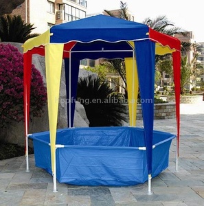 Gazebo de piscine PE Kids 0.9x0.9x0.9m <span class=keywords><strong>Pergola</strong></span> Pavilion <span class=keywords><strong>Toile</strong></span> hexagonale avec cadre enduit de poudre pour enfants et pavage - Product Image 4
