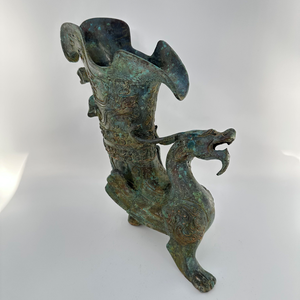 ถ้วยโลหะโบราณลายมังกรบีสต์บรอนซ์ดีไซน์ไม่เหมือนใครชุบขัดเงาเคลือบผิวย้อนกลับไปยังราชวงศ์โจวตะวันตก - Product Image 5