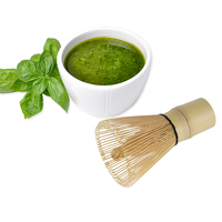 Fouet à Matcha Traditionnel en Bambou 100/120 Brins, Accessoire Naturel pour le Thé Matcha avec Support Chasen