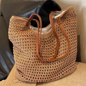 Borsa a tracolla in <span class=keywords><strong>cotone</strong></span> naturale di lusso a <span class=keywords><strong>uncinetto</strong></span> da donna - Product Image 2