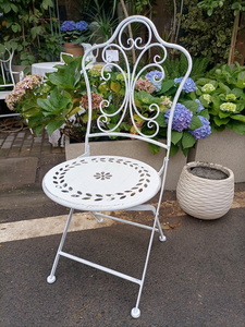 Chaise et table pliantes en <span class=keywords><strong>fer</strong></span> <span class=keywords><strong>forgé</strong></span> <span class=keywords><strong>de</strong></span> style rétro américain, mobilier <span class=keywords><strong>de</strong></span> salle à manger d'extérieur décontracté et traditionnel pour cour, à motif ajouré <span class=keywords><strong>ancien</strong></span> - Product Image 5