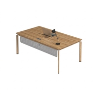 Bureau d'étude moderne de luxe personnalisable, modulaire et mobile, table de bureau à domicile avec revêtement métallique, finition bois et tiroir de rangement pour dossiers