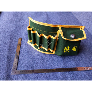 Carpenter Tool <b>Roll</b> Waist Bag Military Green Canvas 150 Lb Capacity Tool <b>Kit</b> For Electrician And Carpenter Use - Product Image 5