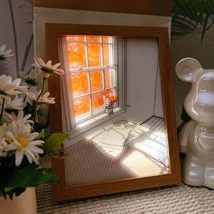 Lámpara de marco de luz Led para pintura, arte de pared con pintura, luz nocturna pequeña, lámpara de noche con frescos, diseño de <span class=keywords><strong>Anime</strong></span> - Product Image 3