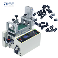 Machine de découpe automatique de haute précision pour tubes thermorétractables avec alimentation par rail et tampon de table, en promotion