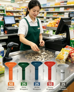 ABS <b>Plastic</b> Coin Sorting <b>Tubes</b> With 175 Kraft Paper Wrappers for Coin Storage - Product Image 1