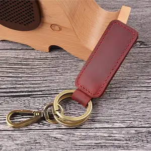 Porte-clés en cuir véritable fait à la main, porte-clés de cheval fou pour la maison et la voiture, Support de porte-clés, LOGO personnalisé