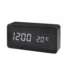 Bằng gỗ LED kỹ thuật số Đồng hồ báo thức với nhiệt độ trong Nhà Kỹ Thuật số gỗ bảng đồng hồ bàn đồng hồ báo thức despertador reloj - Product Image 3