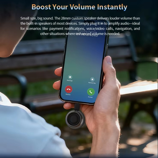 INVEER M06 Pro Type-C Plug and Play Built-in Microphone Mini Portable USB-C Speaker for Mobile Phone
