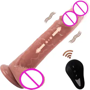 Afstandsbediening Telescopische Afvegen Vibrator Kunstmatige Penis Clitoris Stimulator Vrouwelijke Masturbator Xxl Dildo Voor Vrouwen Lesbische