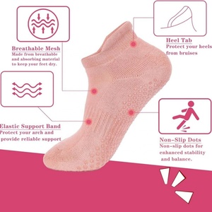 Yoga Pilates <b>Socks</b> Non Slip Barre Athletic <b>Socks</b> with <b>Grips</b> for Women - Product Image 5