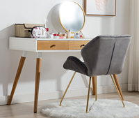 Chaise de salle à manger moderne de luxe en velours, pieds en bois chromés, capitonnée en losanges, chaise de loisirs rembourrée, mobilier de maison, salon, hôtel