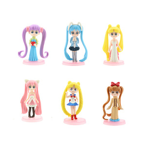 6 Piezas de Figuras de Acción de PVC de Sailor Moon Tsukino Usagi, Figuras Coleccionables, Adornos para Pasteles - Product Image 1