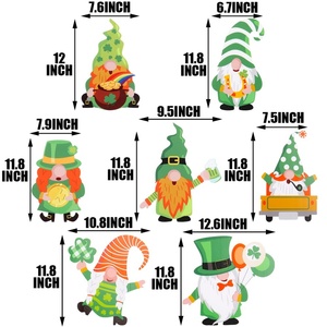 Décorations de la Saint-Patrick Probsin pour l'extérieur, panneaux de jardin, gnomes irlandais, trèfles, fournitures de fête, décorations de jardin - Product Image 1