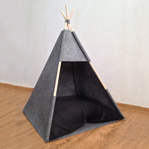 Tienda plegable de madera para mascotas, caseta para gatos, yurta, casa para perros - Product Image 3